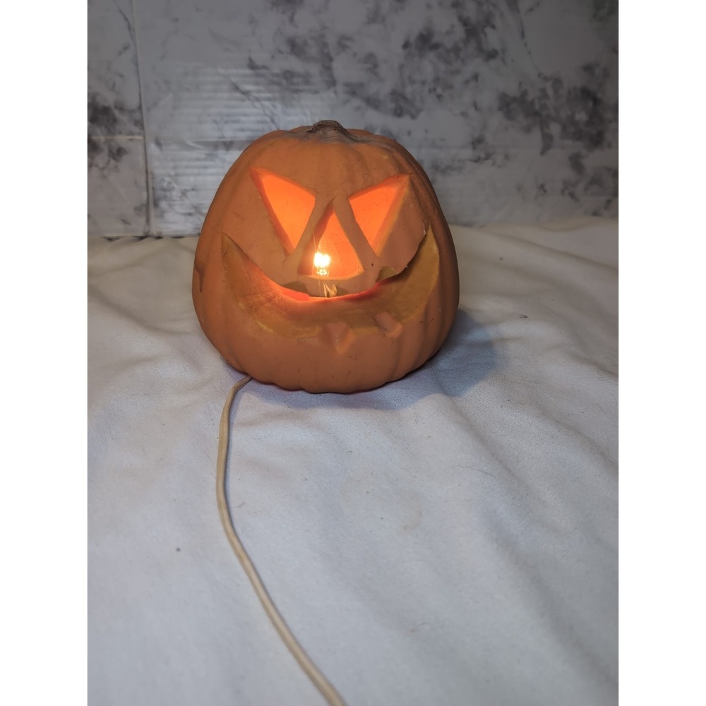 Vintage 90s Gemmy HALLOWEEN Foam Mold Pumpkin Jack-O-Lantern 5"x6"